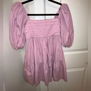 Mauve puff sleeve dress